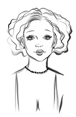 fashion portrait lineart illustration