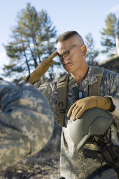 US Army Soldier Saluting