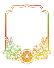 Beautiful floral frame with gradient fill. 