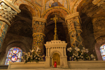 Obraz premium Poitiers, France - September 12, 2016: Inside the Church of St.