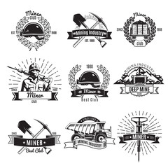 Mining Industry Vintage Emblems