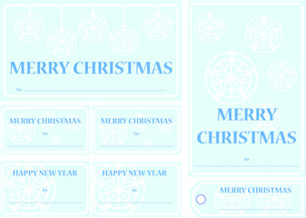 Etiquetas para regalos de Navidad en color azul claro y blanco
