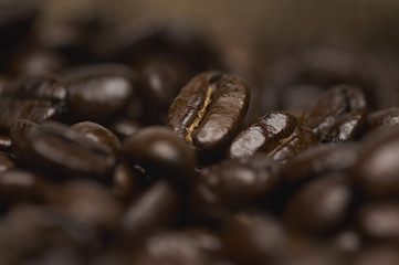 Detailed shot of fresh coffee beans