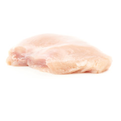 Raw chicken fillet isolated over white background