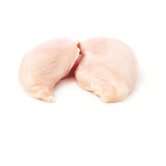 Raw chicken fillet isolated over white background