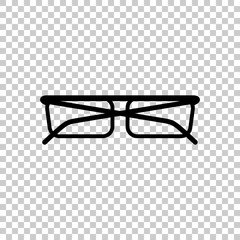 eyeglasses icon. Black icon on transparent background.