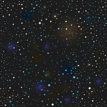 Night starry sky background. Vector illustration. Vector pattern.