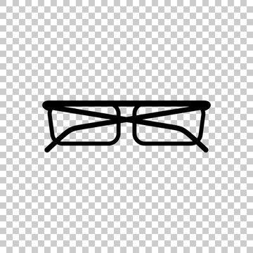 eyeglasses icon. Black icon on transparent background.