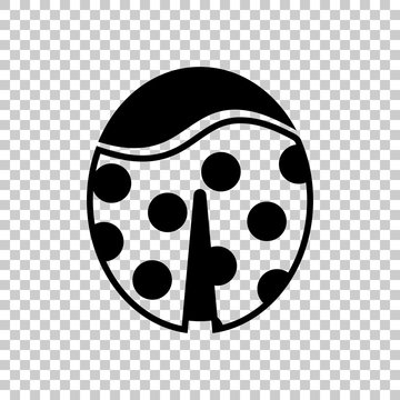 Ladybug icon. Black icon on transparent background.