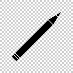 Pencil icon. Black icon on transparent background.