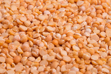 Dry peas on the table. Background