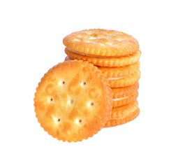 biscuits with cream on white background