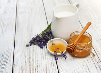 Honey and lavender flowers