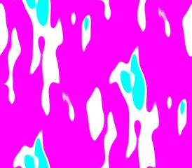 Fototapeta premium Seamless abstract background in blue, pink and white spots and lines, holes and blots with long tails and meek, gentle and spirited
