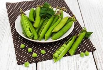 green peas on a table