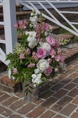 Pink and White Wedding Flower Arrangement 