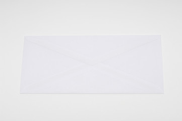 Closeup of an envelope isolated over white background