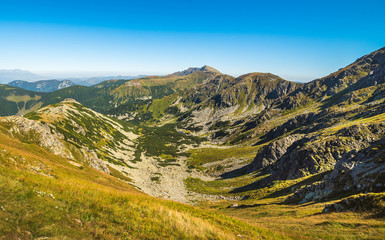 Valley and Mountain Landscape. Under Chopok Mount with Dumbier Mount in Background. Low Tatras, Slovakia.
