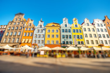 Naklejka premium Beautiful colorful facades of the buildings in the old town of Gdansk, Poland