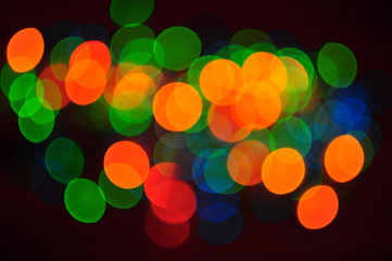 Festive Christmas lights out of focus