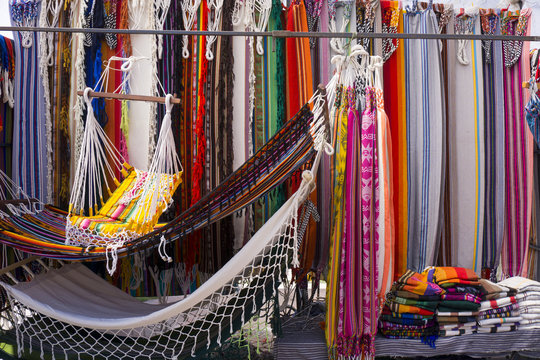 Hammocks for sale, Otovalo craft market, Otovalo, Ecuador