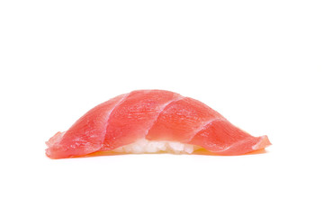 Japanese cuisine. Tuna sushi isolated on white background.