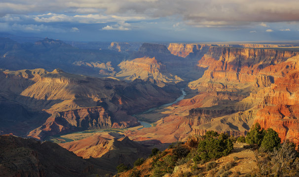 Awesome view of Grand Canyon from South Rim, Arizona, United Sta
