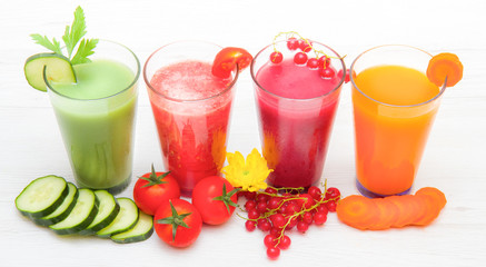 various Freshly Vegetable Juices