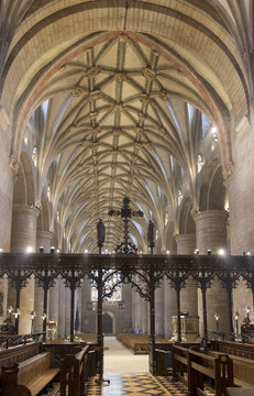 Choir Screen And Nave Looking West, Tewkesbury Abbey, Gloucestershire