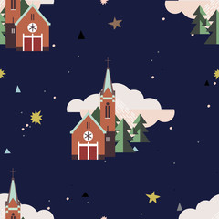 Fototapeta premium Flat style illustration of europe village or France town