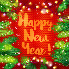 Happy New Year card with holidays frame