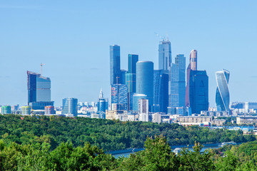 The view to Moscow skyscrapers