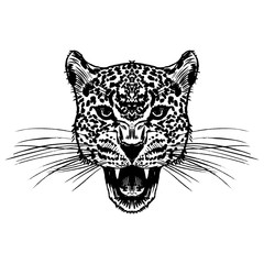 Leopard face tattoo ,Vector illustration, print