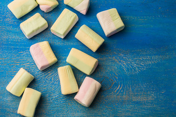 Christmas or New Year composition with marshmallows