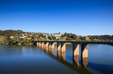 Fototapeta premium Roman bridge over the Minho River, Portomarin