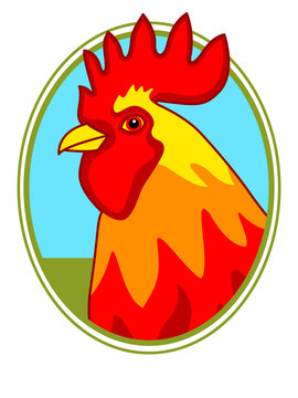 Rooster portrait icon