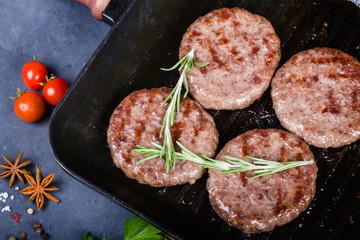 Roast chops on grill pan