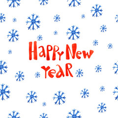 Seamless pattern with watercolor snowflakes.