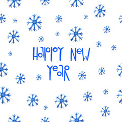 Seamless pattern with watercolor snowflakes.