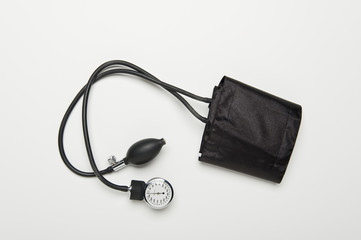 Blood pressure gauge isolated over white background