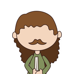 man manger character isolated icon vector illustration design