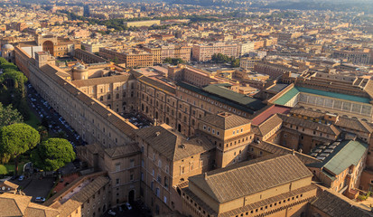 A view of the Sistine Chapel and the Vatican Museums in Rome