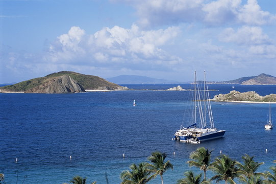 Boats off Dead Man's Beach, Peter Island Resort, British Virgin Islands