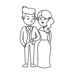 Bride and groom icon. Wedding marriage love and married design. Vector illustration