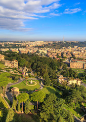 Fototapeta na wymiar View at the Vatican Gardens in Rome