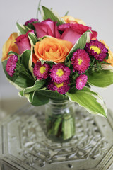 Peach, Orange, Fuchsia, and Magenta Bouquet