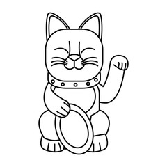 Cat icon. China cultura asia chinese theme. Isolated design. Vector illustration