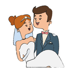 Bride and groom icon. Wedding marriage love and married design. Vector illustration
