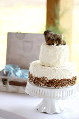 Wedding Cake with Nuts and Squirrel Cake Topper