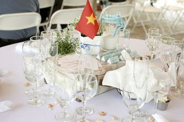 Travel Themed Wedding Centerpiece Decor